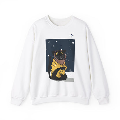 Sweatshirt adulte mixte Un chat en hiver