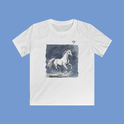 Tee-shirt enfant Cheval sous la pluie Personnalisation FACE et MANCHE