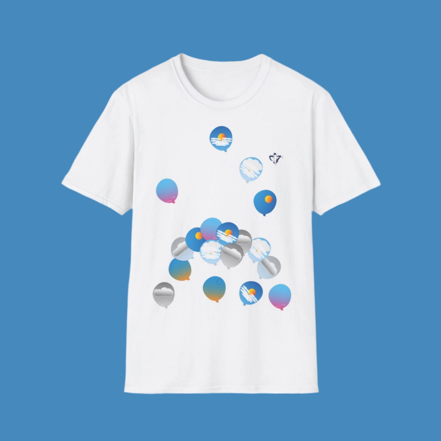 T-Shirt adulte mixte Ballons ciel (à personnaliser)