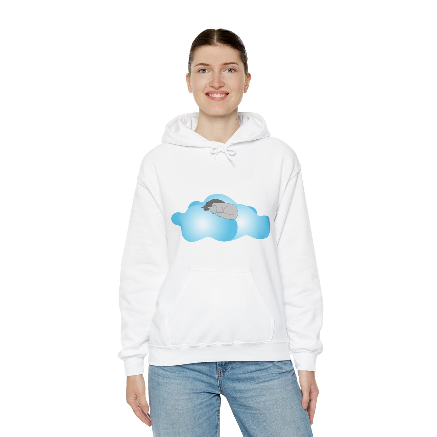 Sweatshirt à capuche adulte mixte Chats et nuages