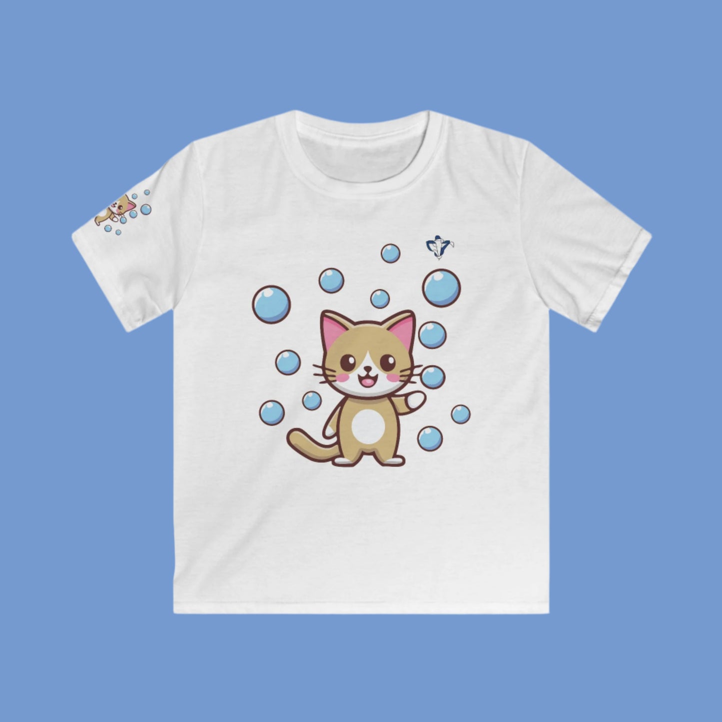 T-Shirt enfant Le chat et la mer Personnalisation FACE et MANCHE