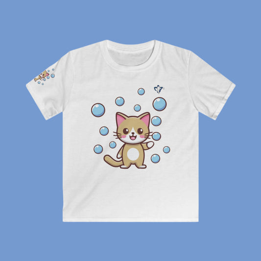 T-Shirt enfant Le chat et la mer Personnalisation FACE et MANCHE