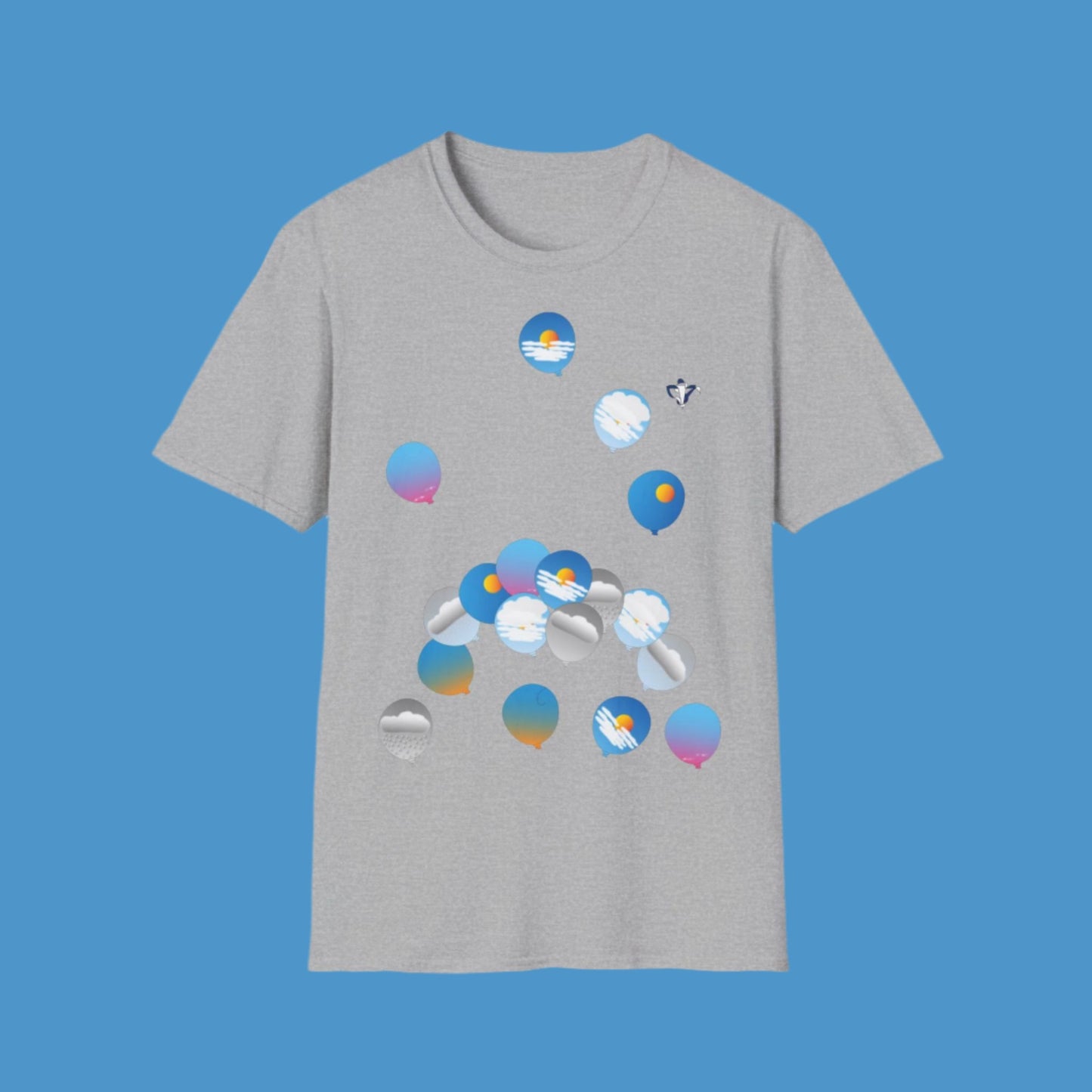 T-Shirt adulte mixte Ballons ciel (à personnaliser)