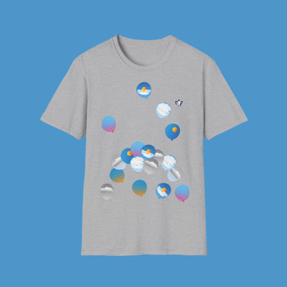 Mixed adult T-Shirt Sky Balloons (to personalize)