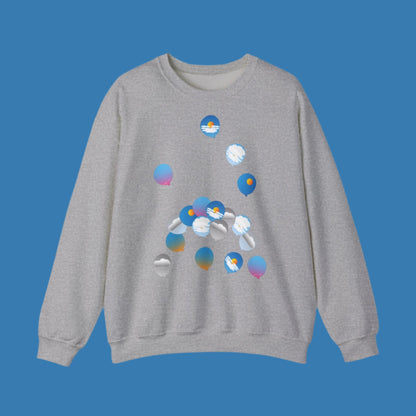 Mixed adult sweatshirt Sky balloons