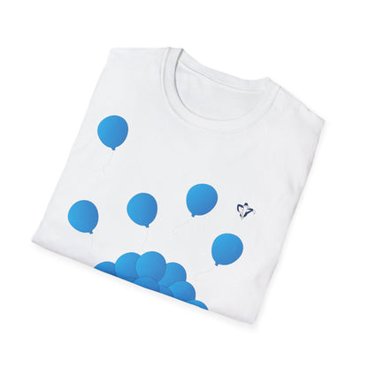 T-Shirt adulte mixte ballons bleus (à personnaliser)