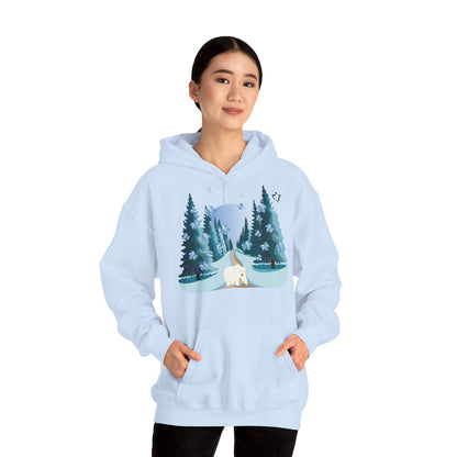 Sweatshirt à capuche adulte mixte Ours blanc (à personnaliser)