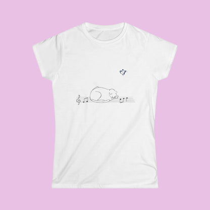 Tee-shirt femme Chat portée (à personnaliser)