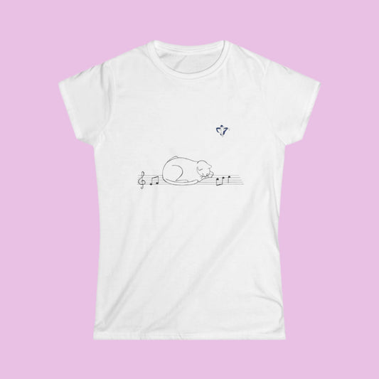 Tee-shirt femme Chat portée (à personnaliser)