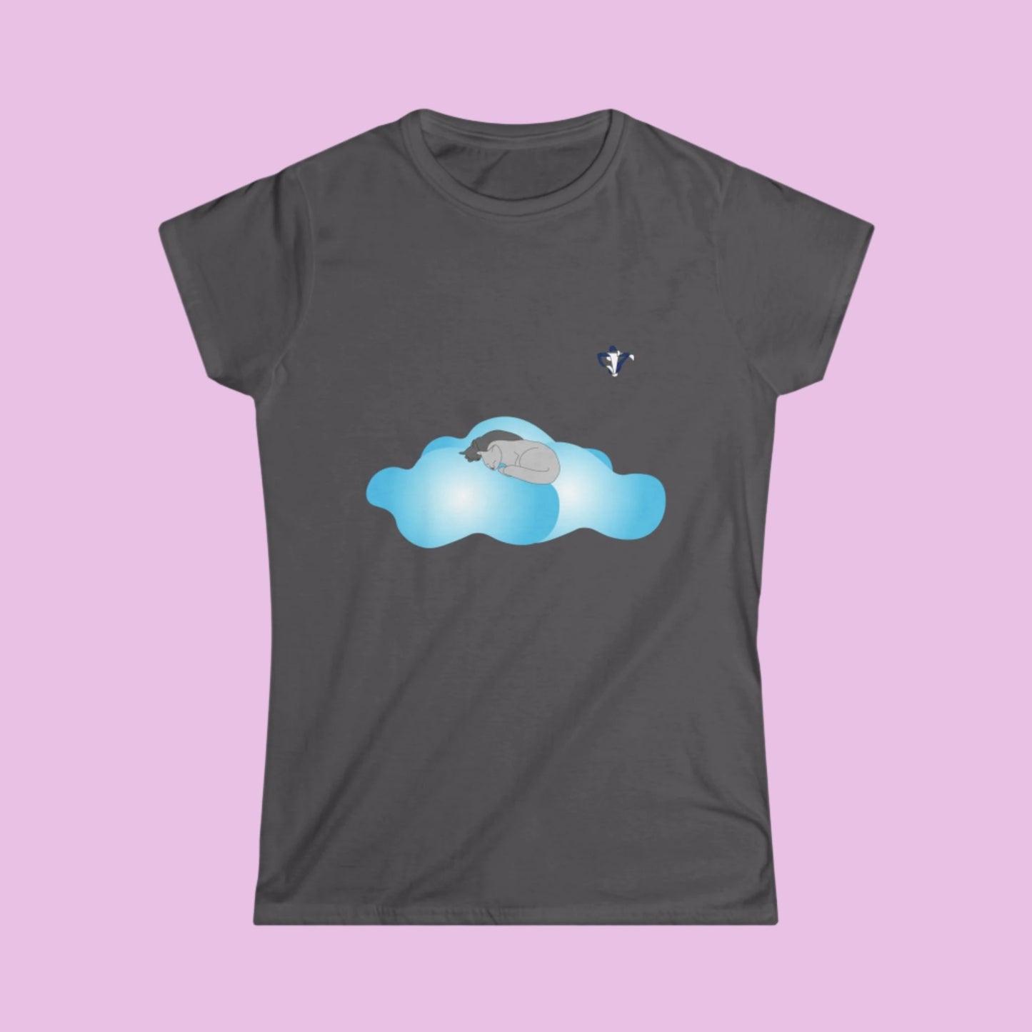 Tee-shirt femme Chats et nuages (à personnaliser)