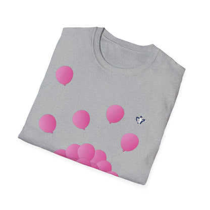 T-Shirt adulte mixte Ballons roses (à personnaliser)