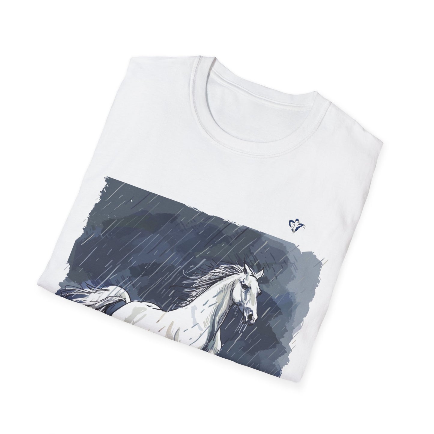 T-Shirt adulte mixte Cheval sous la pluie (à personnaliser)