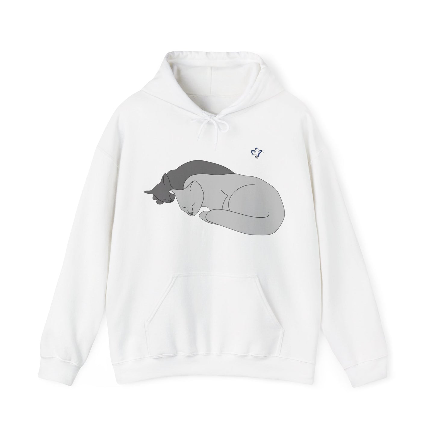 Sweatshirt à capuche adulte mixte Deux chats