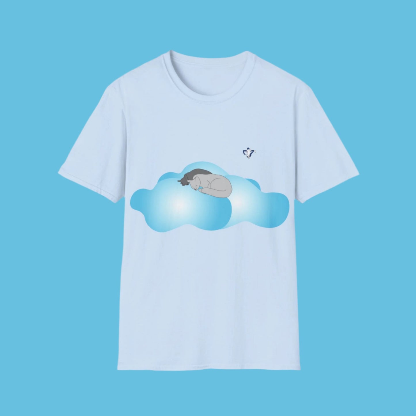 T-Shirt adulte mixte Chats et nuages (à personnaliser)