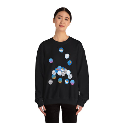 Mixed adult sweatshirt Sky balloons