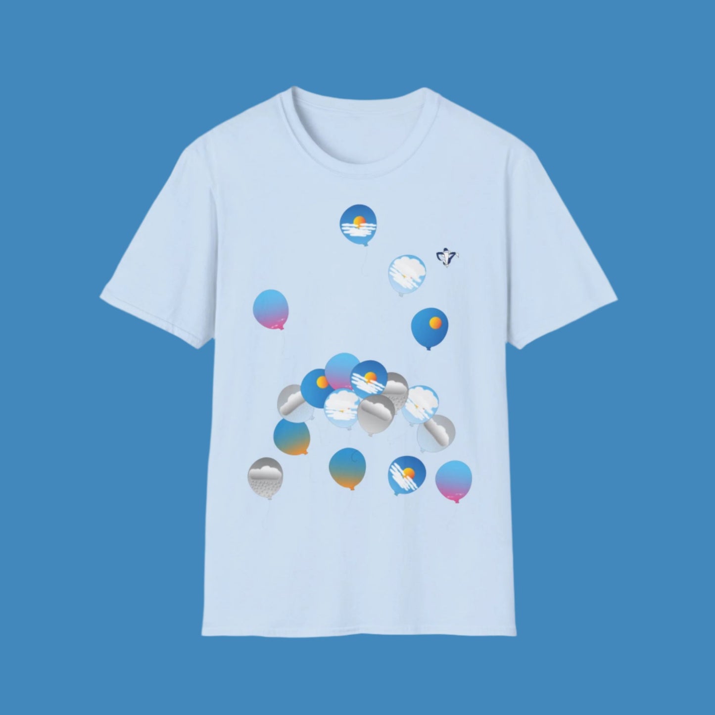 T-Shirt adulte mixte Ballons ciel (à personnaliser)