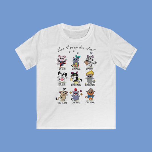 Tee-shirt enfant 9 vies personnalisation FACE et MANCHE