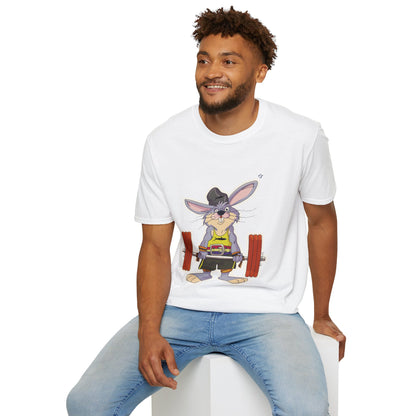 T-Shirt adulte mixte Lapin muscu (à personnaliser)