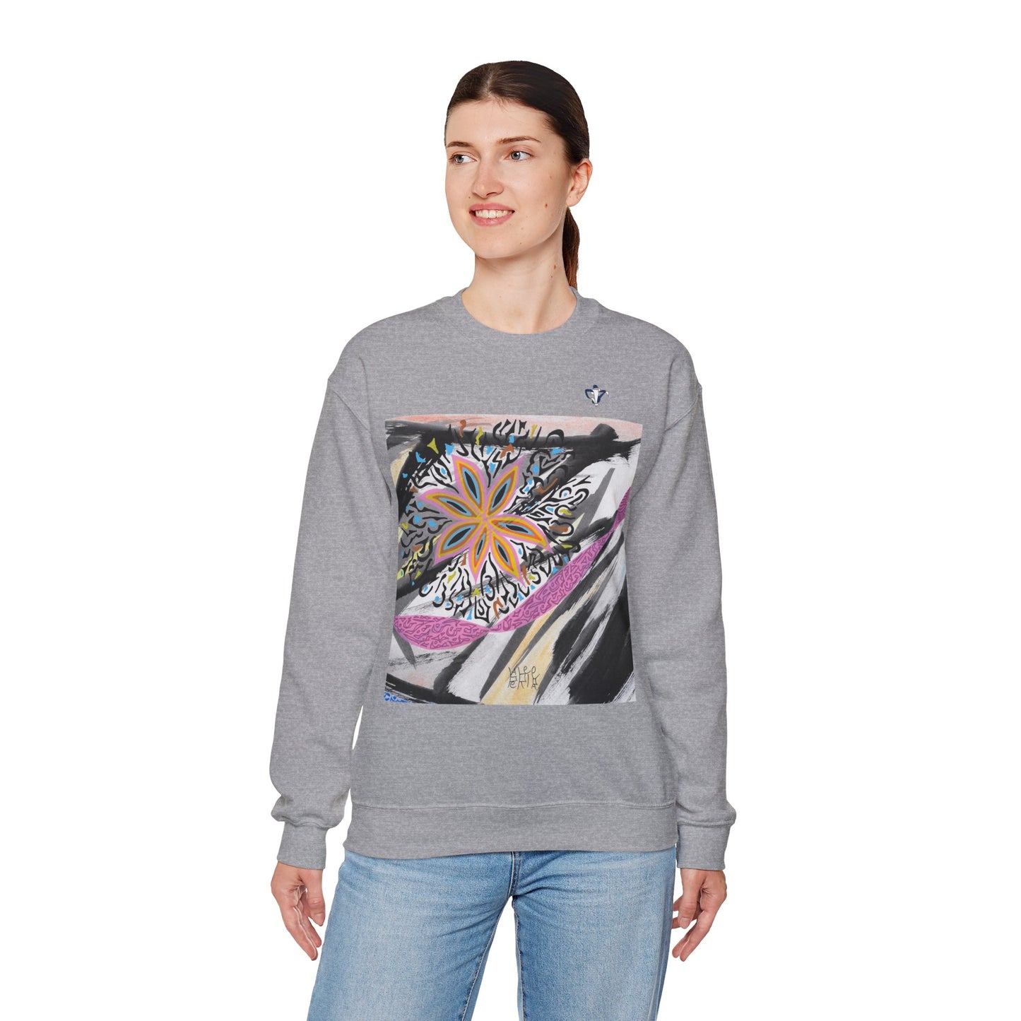 Sweatshirt adulte mixte Fleur multicolore (à personnaliser)