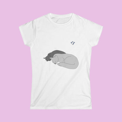 Tee-shirt femme Deux chats (à personnaliser)