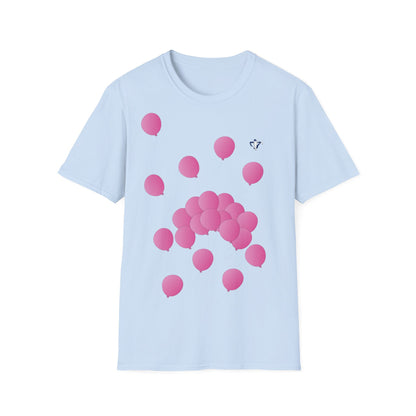 T-Shirt adulte mixte Ballons roses (à personnaliser)