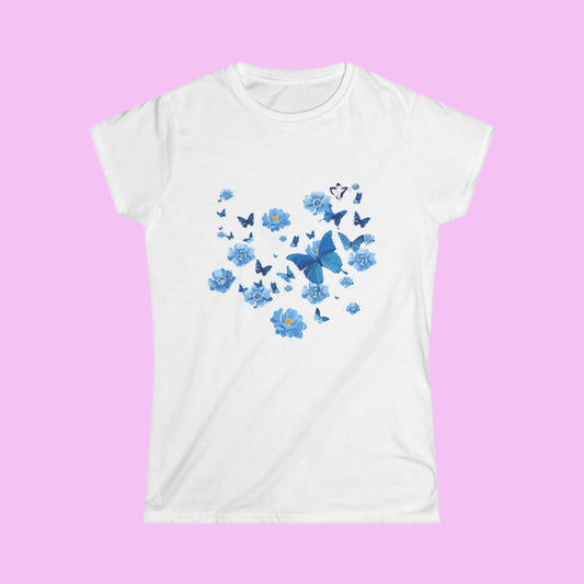 T-Shirt femme Fleurs et papillons